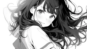 黑白动漫女孩