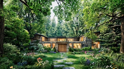 静谧森林中的治愈小屋
