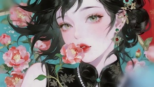 媚花旗袍美女