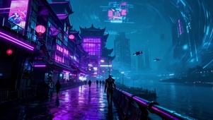 赛博雨夜