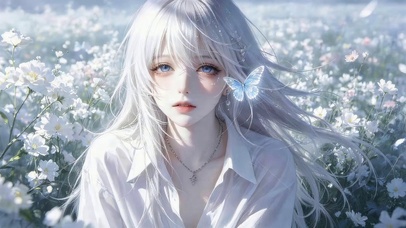 花海白发少女（治愈）