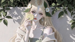 清新柠檬金发二次元美少女