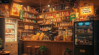 温馨无人静谧温暖商店