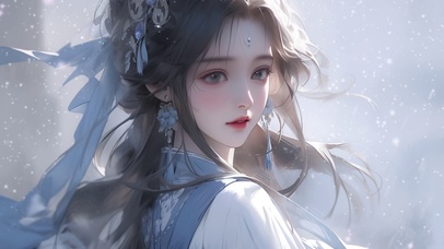 雪中古风美人
