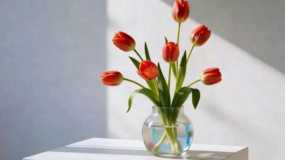 极简桌面郁金香