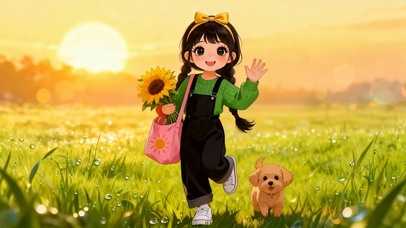 女孩与萌宠狗