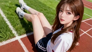 高清田径场女孩