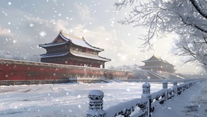 古迹雪景