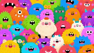 一群可爱的小毛怪