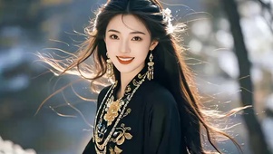 黑衫长发古风美女