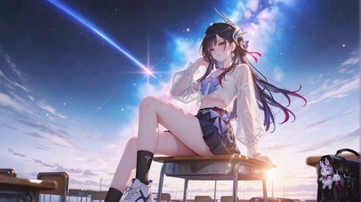 星空下校服少女-海瑟音