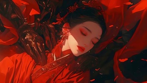 红色汉服黑手