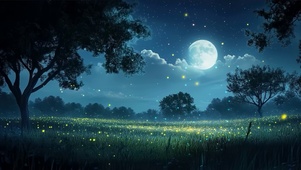月夜树影