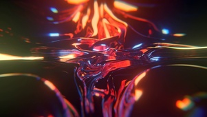 霓虹灯下的神秘流体表面