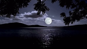 湖面月光