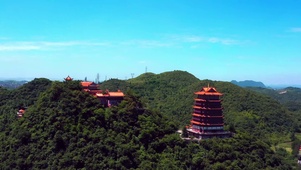 4K贵阳清镇巢凤寺寺庙高塔建筑