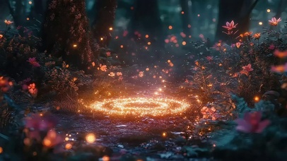 魔法森林神秘荧光花海