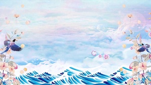 蓝色海洋花喜鹊
