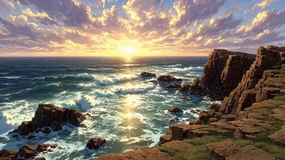 日出阳光海岛海岸