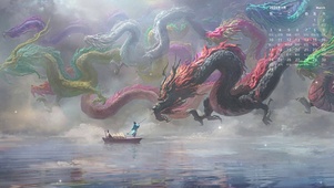 3月日历壁纸-龙年