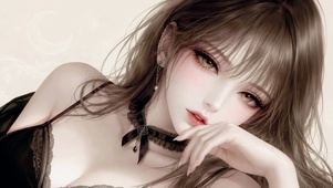 氛围感长发二次元美少女