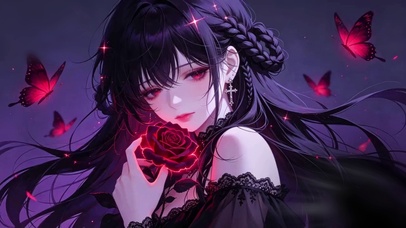 暗黑系玫瑰花少女