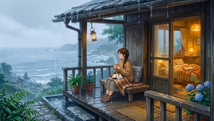 海边木屋女孩