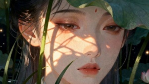 古风荷叶女孩