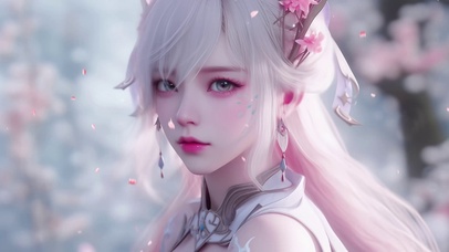 气质高冷白发古风女神