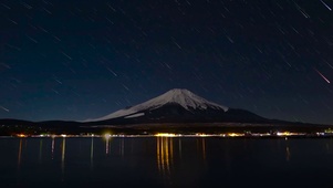 富士山夜晚星空