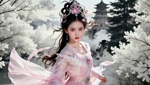 仙气飘飘粉色衣裙修仙美女女神3