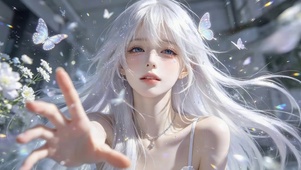可爱白发女孩