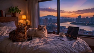 黄昏卧猫