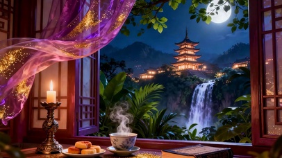 夜景树木