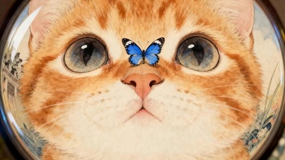 望着蝴蝶猫咪