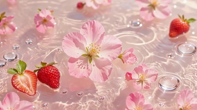 春日粉调樱花与草莓