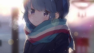 冬日雪景 围巾女孩