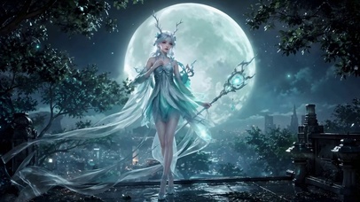 月下森系精灵美少女