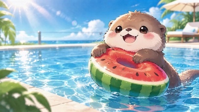 夏日水獭
