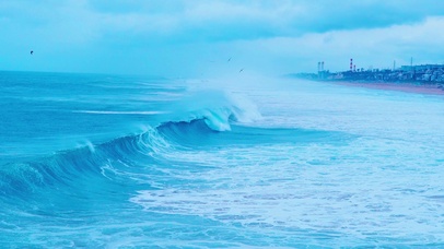 唯美治愈海浪4K