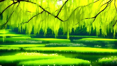 绿色护眼郊外刘树林