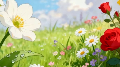 白云花草树木带鱼屏