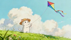 放风筝的猫咪