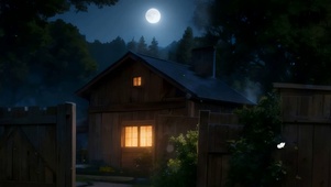 夜景树木河流双屏