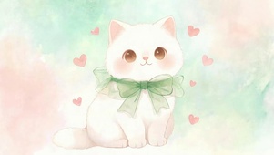戴着蝴蝶结猫咪