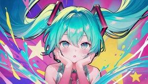 炫彩泼墨初音未来