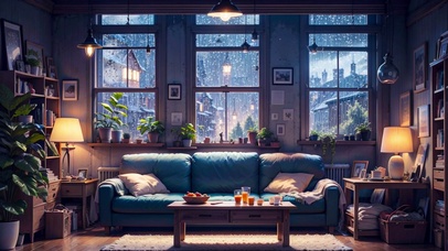 【雨景】客厅外的雨