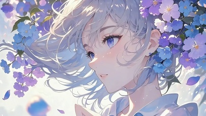 蓝紫花林姬・花境