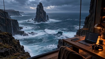 风暴海岸 海景书桌