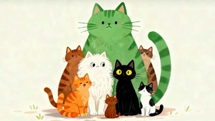 可爱一群猫咪